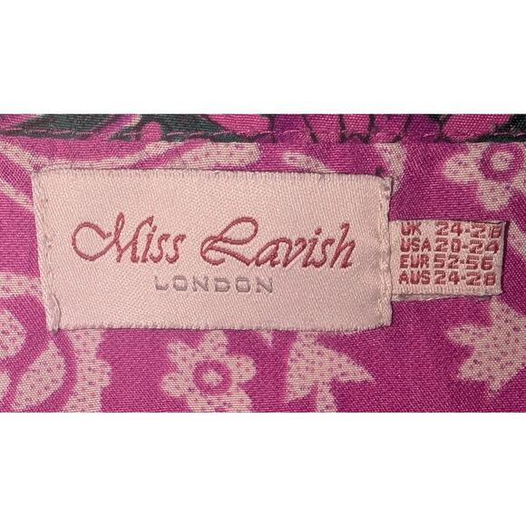 Miss Lavish London Purple Kaftan Size 20-24 Maxi Dress - Picture 4 of 4